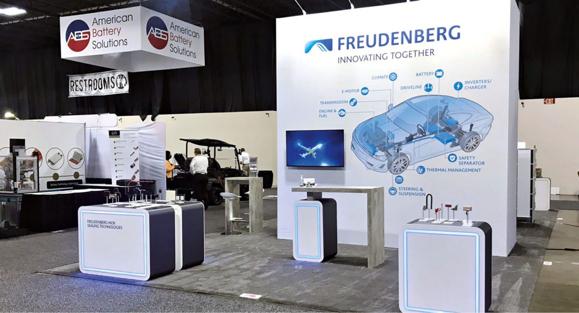 A kiállítási stand az amerikai Battery Show-n.